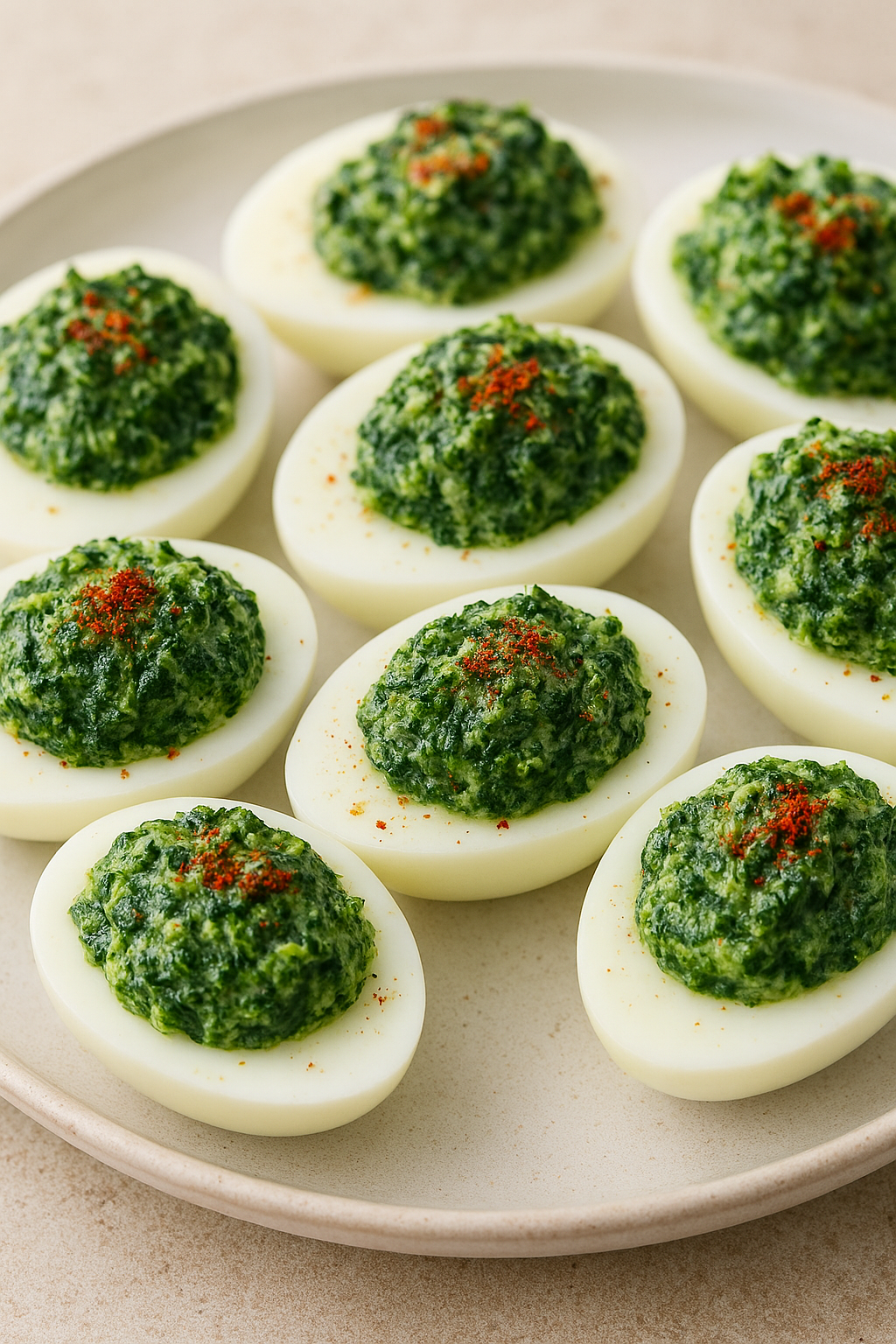 Spinach Stuffed Eggs – a tasty, popular, appetising and attractive dish to serve to your loved ones on that special occasion